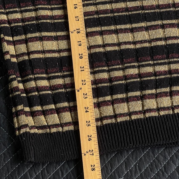 Alfred Dunner Sweater Womens Plus Size 2X (tag3X) Gold Black Shimmer Long Sleeve - Picture 9 of 9